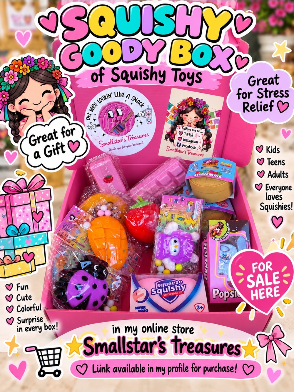 Pink Squishy Goody Box – Assorted Pink Squishies